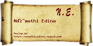 Némethi Edina névjegykártya